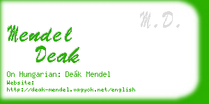 mendel deak business card