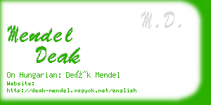 mendel deak business card
